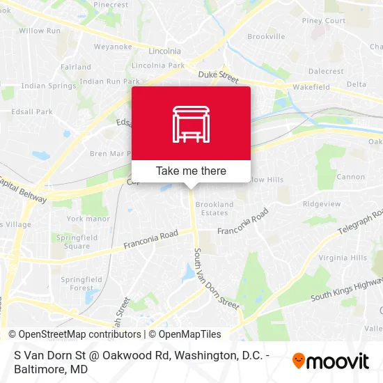 S Van Dorn St @ Oakwood Rd map