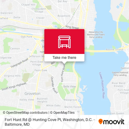 Fort Hunt Rd @ Hunting Cove Pl map