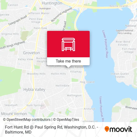 Fort Hunt Rd @ Paul Spring Rd map