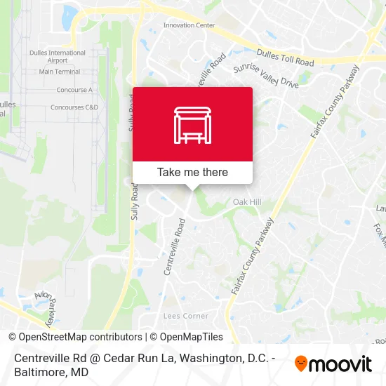 Centreville Rd @ Cedar Run La map