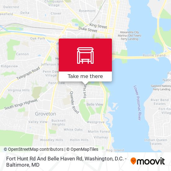 Fort Hunt Rd And Belle Haven Rd map