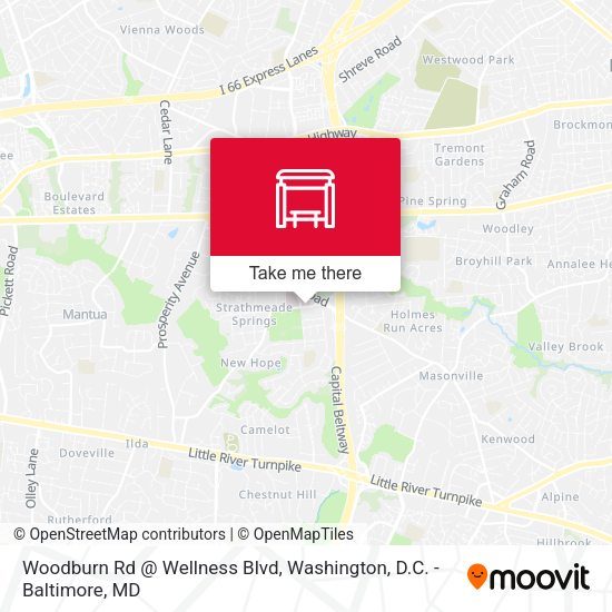 Woodburn Rd @ Wellness Blvd map
