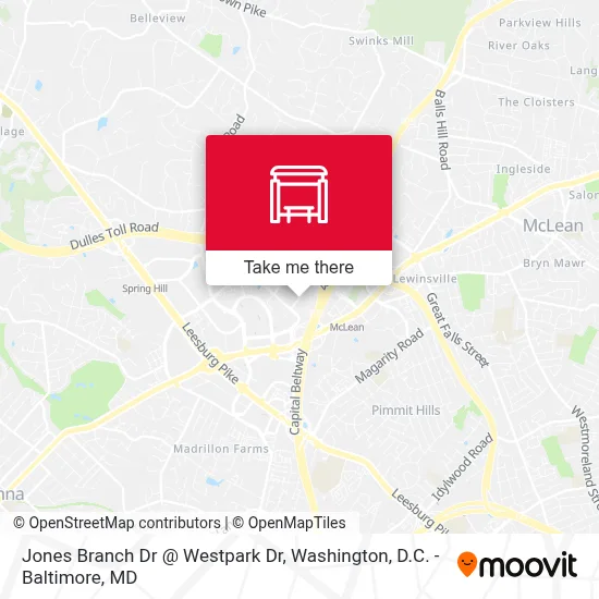 Jones Branch Dr @ Westpark Dr map