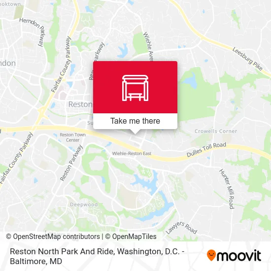 Reston North Park And Ride map