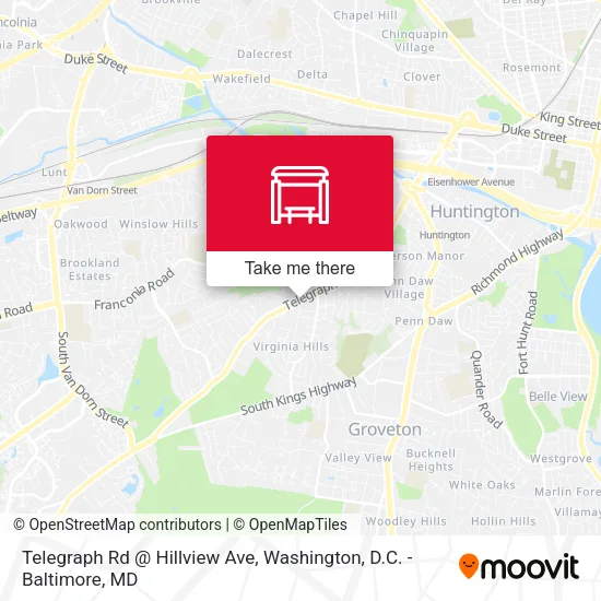 Telegraph Rd @ Hillview Ave map