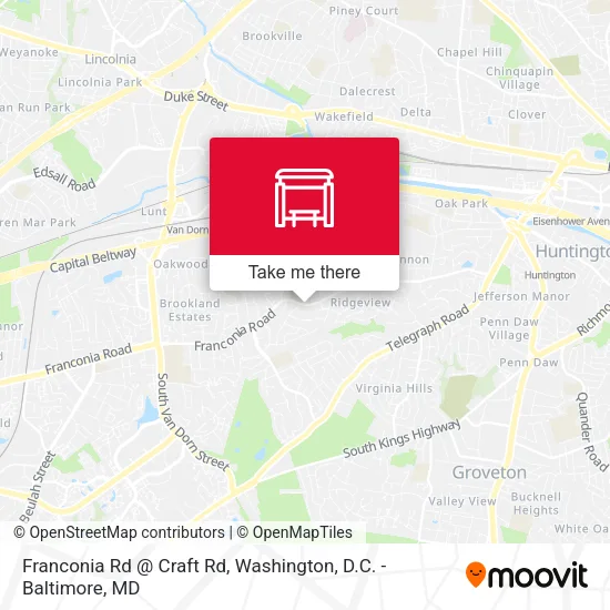 Franconia Rd @ Craft Rd map