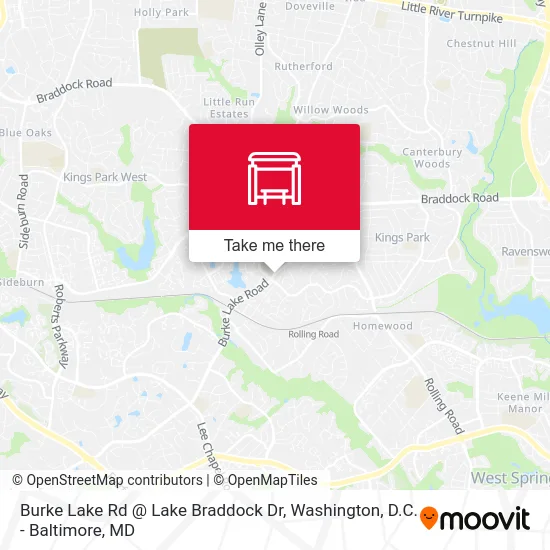 Burke Lake Rd @ Lake Braddock Dr map