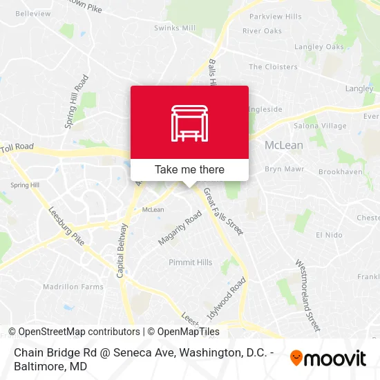 Mapa de Chain Bridge Rd @ Seneca Ave