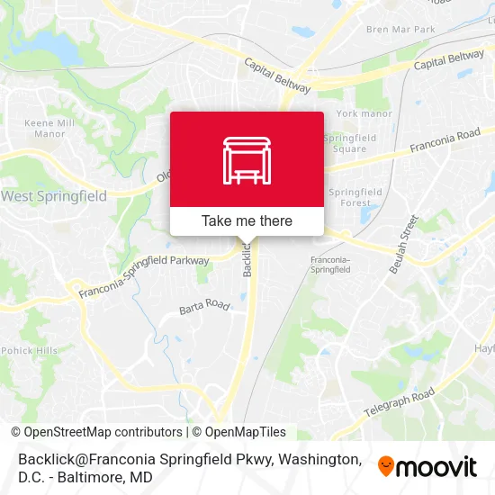 Mapa de Backlick@Franconia Springfield Pkwy