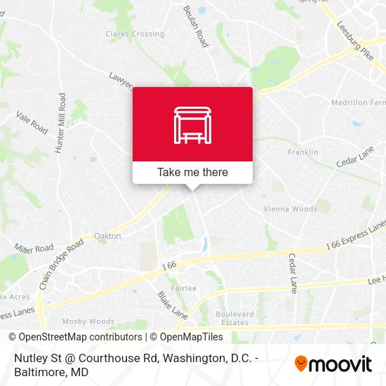 Nutley St @ Courthouse Rd map