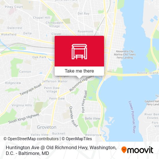 Huntington Ave @ Old Richmond Hwy map