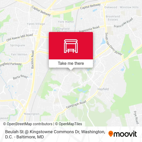 Beulah St @ Kingstowne Commons Dr map