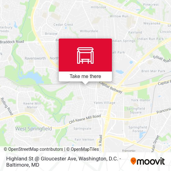 Highland St @ Gloucester Ave map