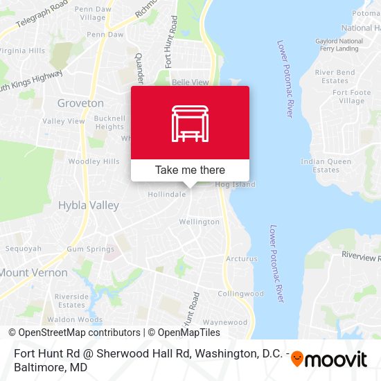 Fort Hunt Rd @ Sherwood Hall Rd map