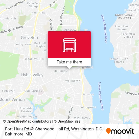 Fort Hunt Rd @ Sherwood Hall Rd map
