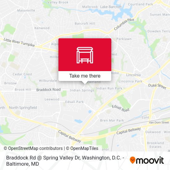 Braddock Rd @ Spring Valley Dr map
