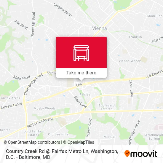 Country Creek Rd @ Fairfax Metro Ln map
