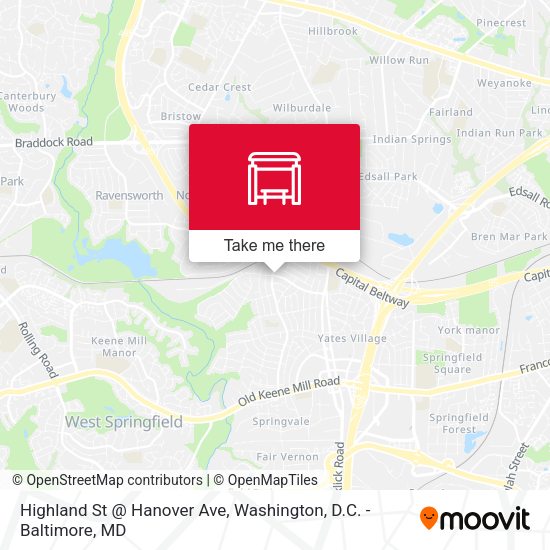 Mapa de Highland St @ Hanover Ave