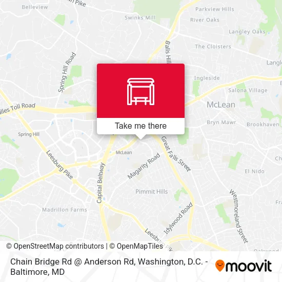 Mapa de Chain Bridge Rd @ Anderson Rd