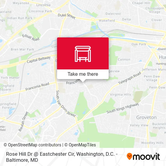 Rose Hill Dr @ Eastchester Cir map