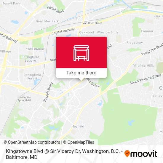 Kingstowne Blvd @ Sir Viceroy Dr map
