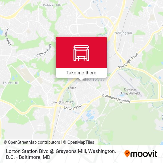 Mapa de Lorton Station Blvd @ Graysons Mill