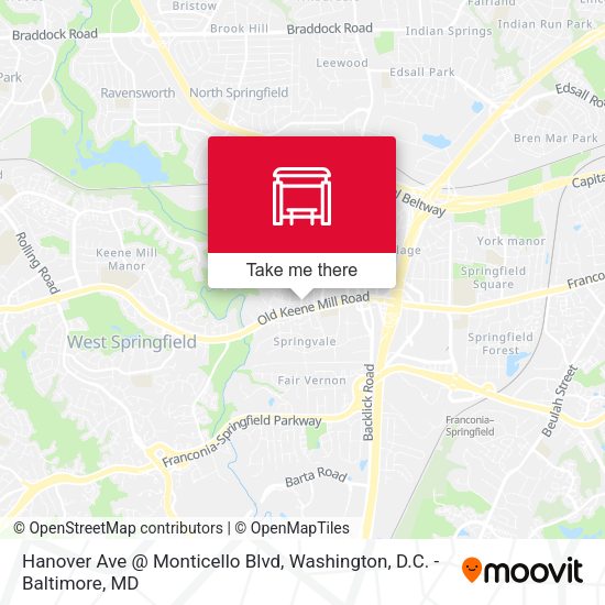 Hanover Ave @ Monticello Blvd map