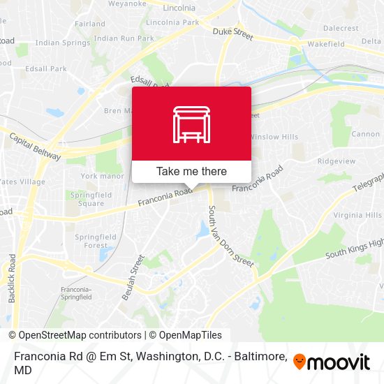 Mapa de Franconia Rd @ Em St