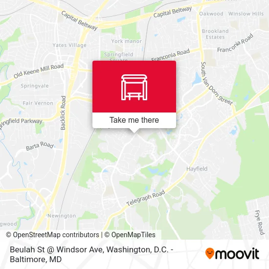 Beulah St @ Windsor Ave map