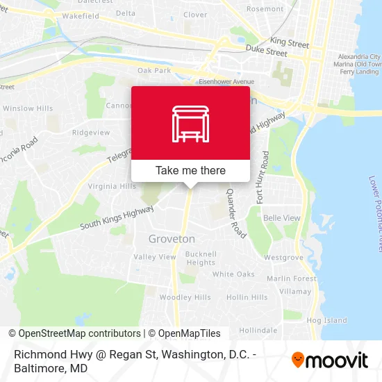 Richmond Hwy @ Regan St map