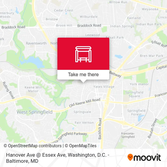 Hanover Ave @ Essex Ave map