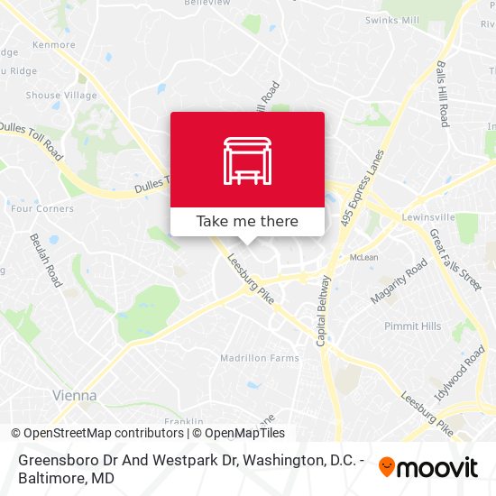 Greensboro Dr And Westpark Dr map