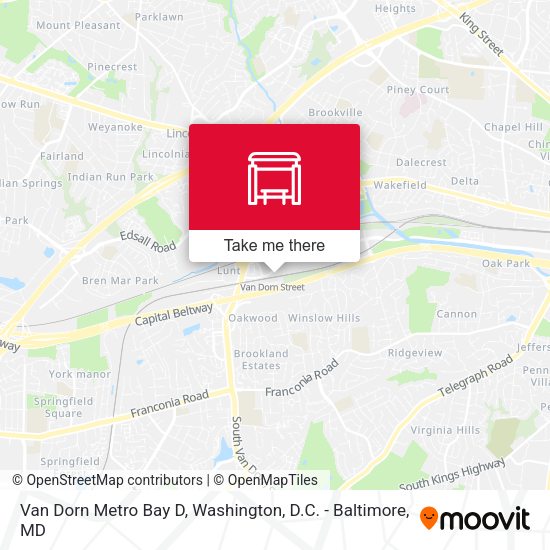 Van Dorn Metro Bay D map