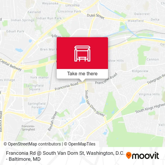 Franconia Rd @ South Van Dorn St map