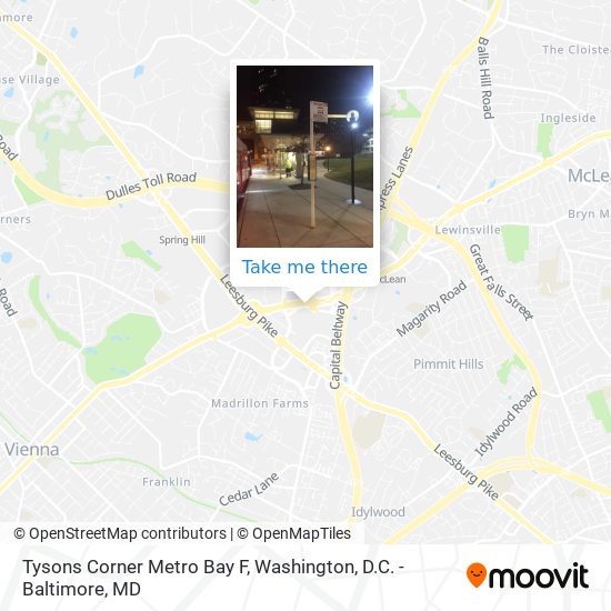 Mapa de Tysons Corner Metro Bay F