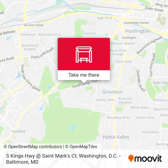 S Kings Hwy @ Saint Mark's Ct map