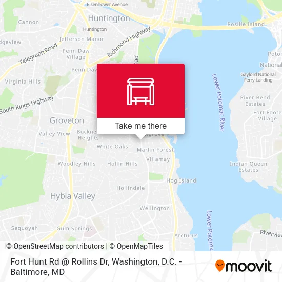 Fort Hunt Rd @ Rollins Dr map