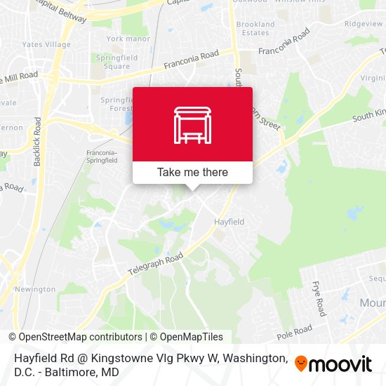 Hayfield Rd @ Kingstowne Vlg Pkwy W map
