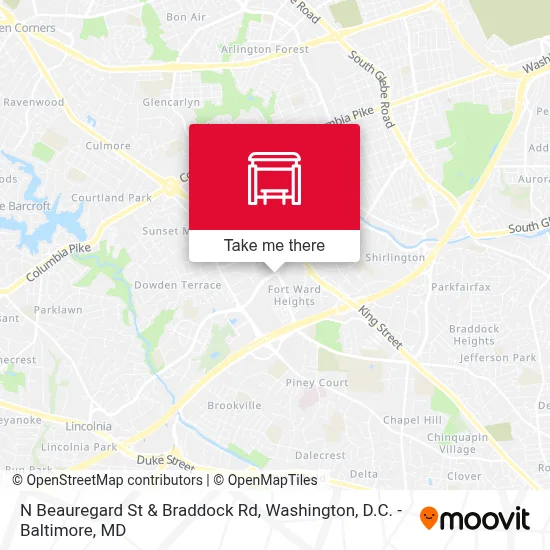 N Beauregard St & Braddock Rd map