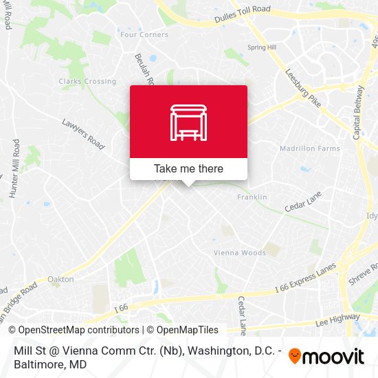 Mill St @ Vienna Comm Ctr. (Nb) map