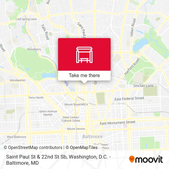 Saint Paul St & 22nd St Sb map