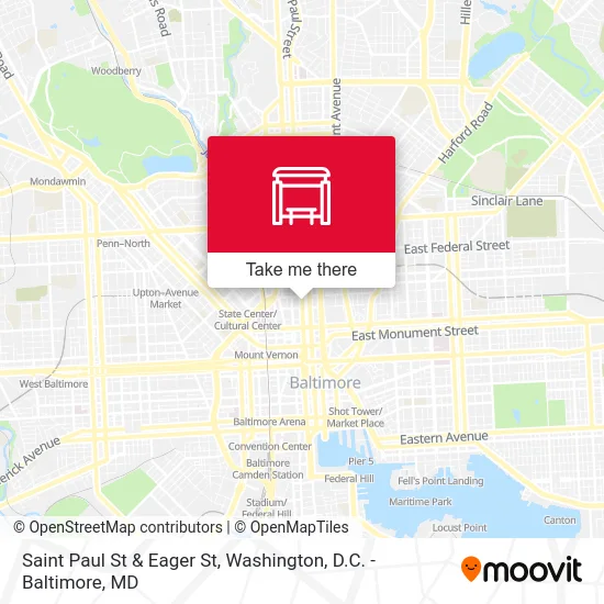 Saint Paul St & Eager St map
