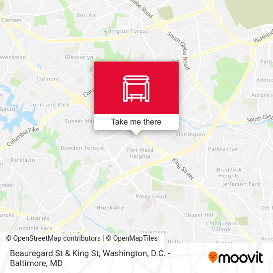 Beauregard St & King St map