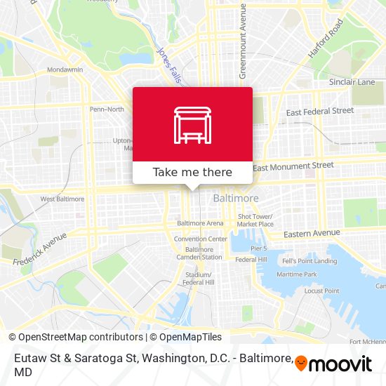 Eutaw St & Saratoga St map