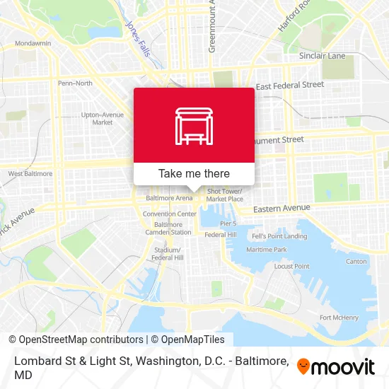 Lombard St & Light St map