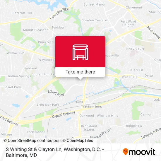 S Whiting St & Clayton Ln map