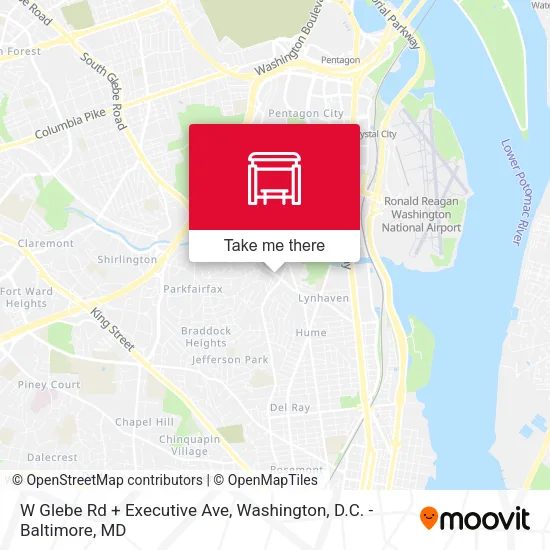 W Glebe Rd + Executive Ave map