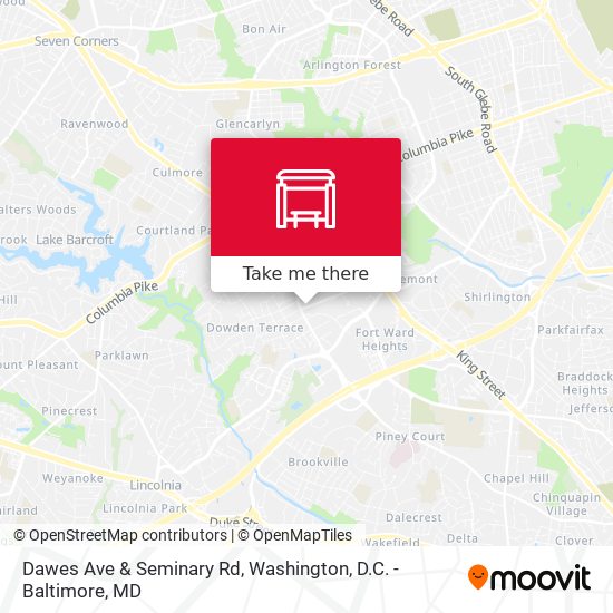 Dawes Ave & Seminary Rd map