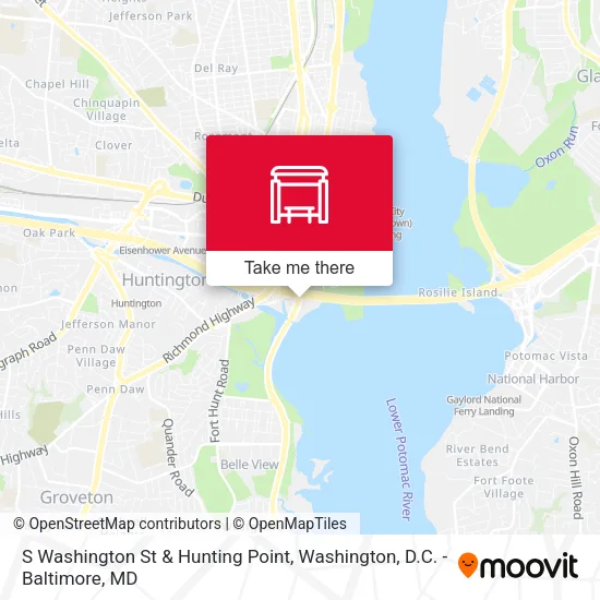 S Washington St & Hunting Point map