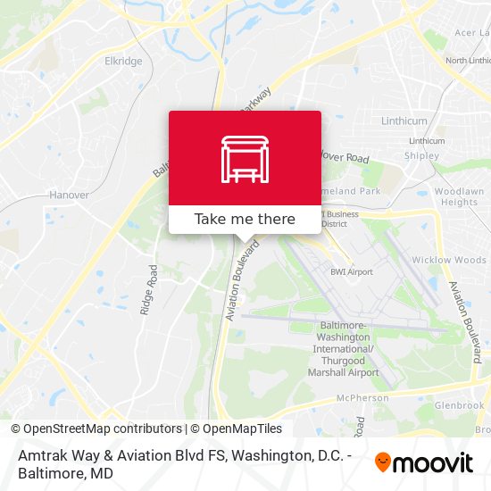 Amtrak Way & Aviation Blvd FS map